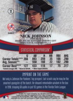 1999 Topps Gold Label - Class 2 #33 Nick Johnson Back
