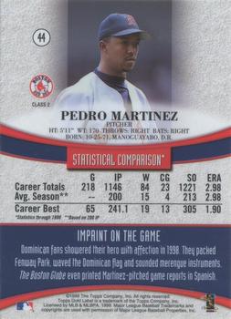 1999 Topps Gold Label - Class 2 #44 Pedro Martinez Back
