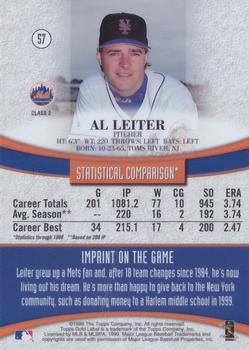 1999 Topps Gold Label - Class 2 #57 Al Leiter Back