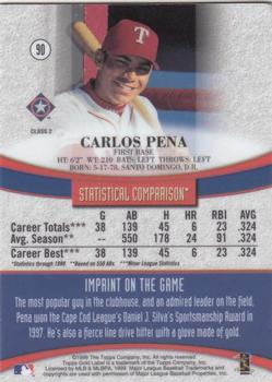 1999 Topps Gold Label - Class 2 #90 Carlos Pena Back