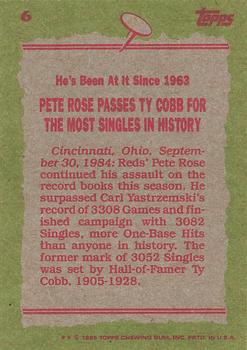 1985 Topps #6 Pete Rose Back