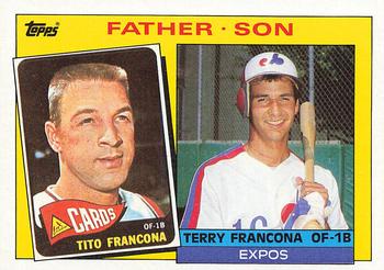 1985 Topps #134 Tito Francona / Terry Francona Front