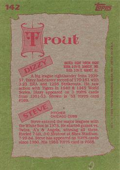 1985 Topps #142 Dizzy Trout / Steve Trout Back