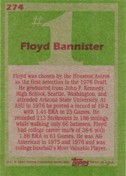1985 Topps #274 Floyd Bannister Back