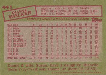 1985 Topps #441 Duane Walker Back