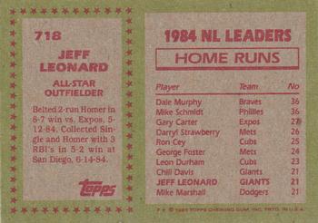 1985 Topps #718 Jeff Leonard Back