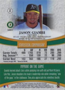 1999 Topps Gold Label - Class 3 #23 Jason Giambi Back