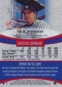 1999 Topps Gold Label - Class 3 #33 Nick Johnson Back