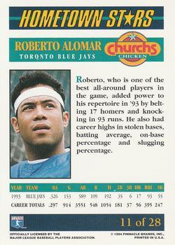 1994 Pinnacle Church's Hometown Stars - Gold #11 Roberto Alomar Back