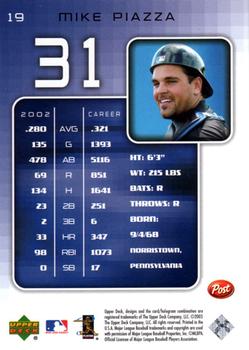 2003 Upper Deck Post #19 Mike Piazza Back