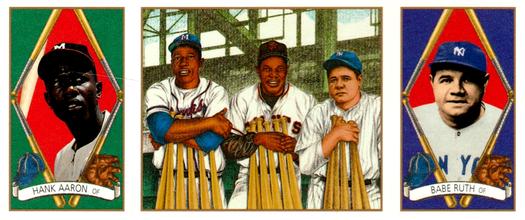 1993 Upper Deck All-Time Heroes #149 Hank Aaron / Babe Ruth / Willie Mays Front