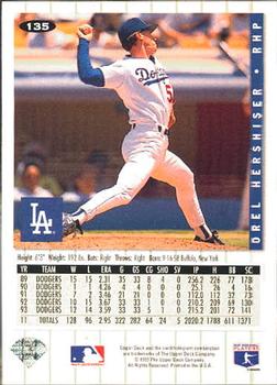 1994 Collector's Choice - Silver Signature #135 Orel Hershiser Back