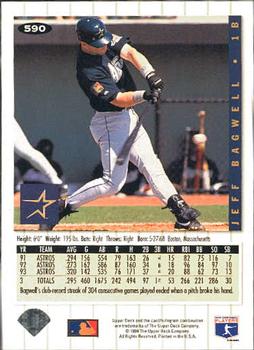 1994 Collector's Choice - Silver Signature #590 Jeff Bagwell Back