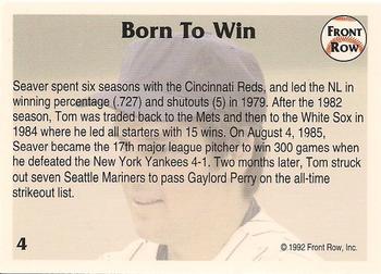 1992 Front Row All-Time Greats Tom Seaver #4 Tom Seaver Back