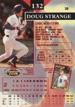 1993 Stadium Club - First Day Production #132 Doug Strange Back
