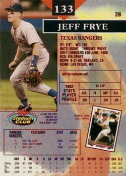 1993 Stadium Club - First Day Production #133 Jeff Frye Back