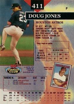 1993 Stadium Club - First Day Production #411 Doug Jones Back