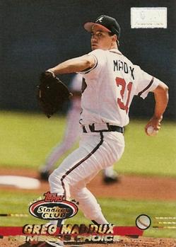 1993 Stadium Club - First Day Production #750 Greg Maddux Front