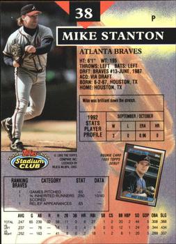 1993 Stadium Club - Members Only #38 Mike Stanton Back