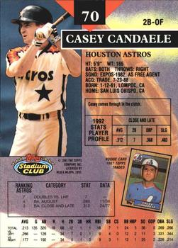 1993 Stadium Club - Members Only #70 Casey Candaele Back