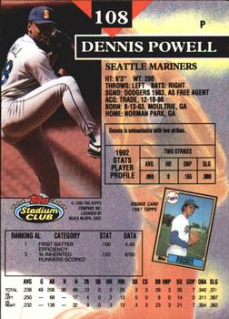 1993 Stadium Club - Members Only #108 Dennis Powell Back