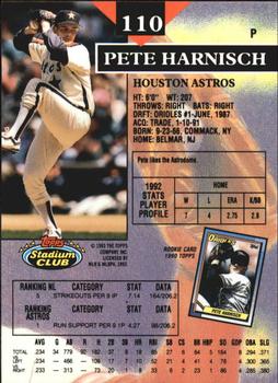 1993 Stadium Club - Members Only #110 Pete Harnisch Back