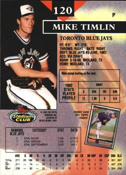 1993 Stadium Club - Members Only #120 Mike Timlin Back