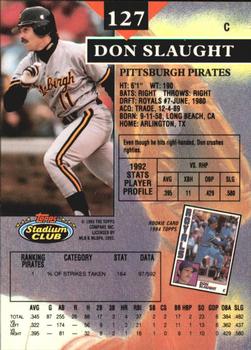 1993 Stadium Club - Members Only #127 Don Slaught Back