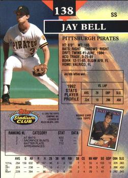1993 Stadium Club - Members Only #138 Jay Bell Back