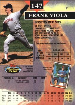 1993 Stadium Club - Members Only #147 Frank Viola Back