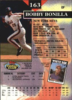1993 Stadium Club - Members Only #163 Bobby Bonilla Back