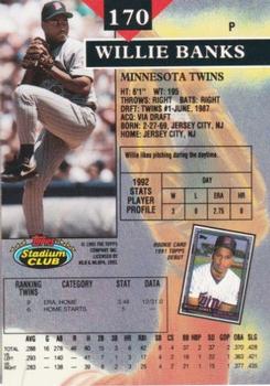 1993 Stadium Club - Members Only #170 Willie Banks Back