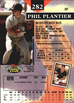 1993 Stadium Club - Members Only #282 Phil Plantier Back