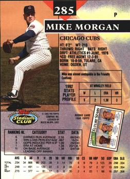 1993 Stadium Club - Members Only #285 Mike Morgan Back