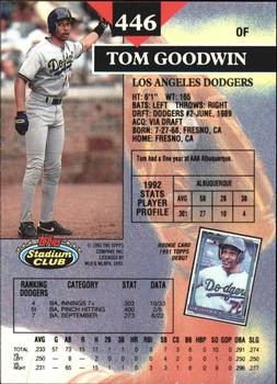 1993 Stadium Club - Members Only #446 Tom Goodwin Back