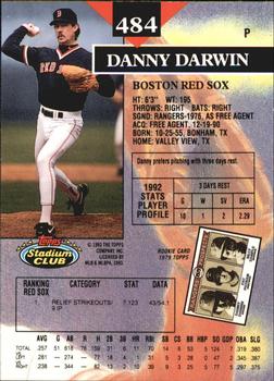 1993 Stadium Club - Members Only #484 Danny Darwin Back