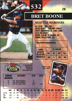 1993 Stadium Club - Members Only #532 Bret Boone Back
