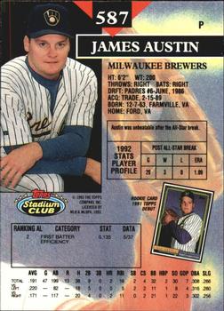 1993 Stadium Club - Members Only #587 James Austin Back