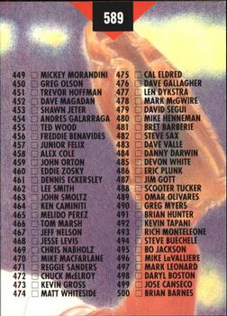 1993 Stadium Club - Members Only #589 Checklist: 401-500 Back