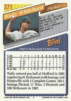 1993 Topps - Gold #271 Wally Whitehurst Back