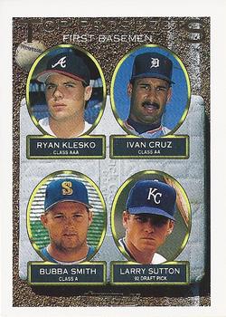 1993 Topps - Gold #423 Ryan Klesko / Ivan Cruz / Bubba Smith / Larry Sutton Front