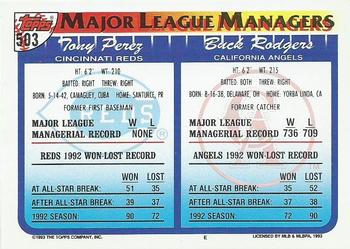 1993 Topps - Gold #503 Buck Rodgers / Tony Perez Back