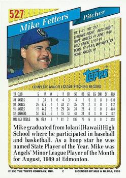 1993 Topps - Gold #527 Mike Fetters Back