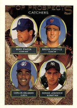 1993 Topps - Gold #701 Mike Piazza / Brook Fordyce / Carlos Delgado / Donnie Leshnock Front