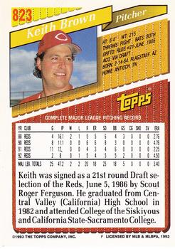 1993 Topps - Gold #823 Keith Brown Back