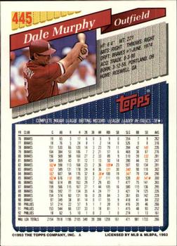 1993 Topps - Inaugural Marlins #445 Dale Murphy Back