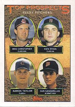 1993 Topps - Inaugural Marlins #786 Mike Christopher / Ken Ryan / Aaron Taylor / Gus Gandarillas Front