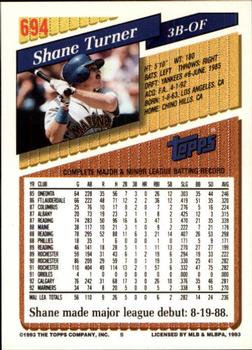 1993 Topps - Inaugural Rockies #694 Shane Turner Back