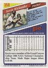1993 Topps Micro #358 Kevin Wickander Back