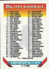 1993 Topps Micro #394 Checklist: 1-132 Front